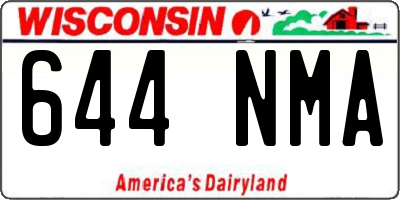 WI license plate 644NMA
