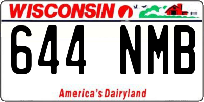 WI license plate 644NMB