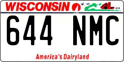 WI license plate 644NMC