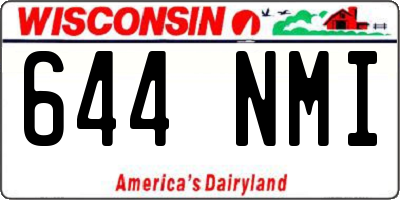 WI license plate 644NMI
