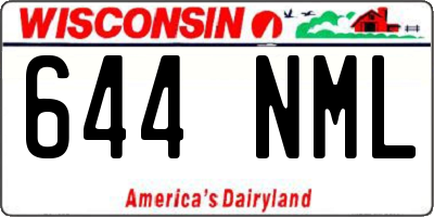 WI license plate 644NML
