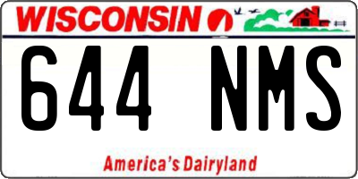 WI license plate 644NMS