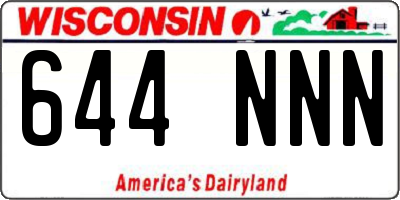 WI license plate 644NNN