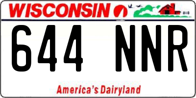 WI license plate 644NNR