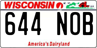 WI license plate 644NOB