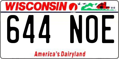 WI license plate 644NOE