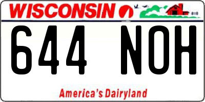WI license plate 644NOH