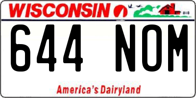 WI license plate 644NOM