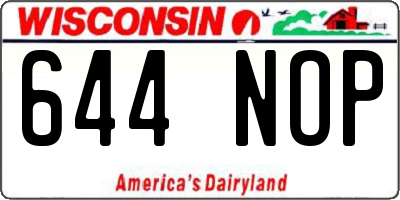 WI license plate 644NOP