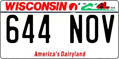 WI license plate 644NOV