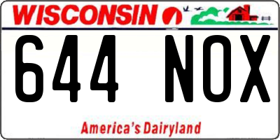 WI license plate 644NOX