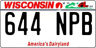 WI license plate 644NPB