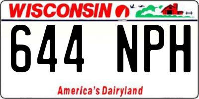 WI license plate 644NPH