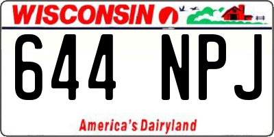 WI license plate 644NPJ