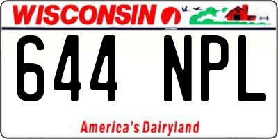 WI license plate 644NPL