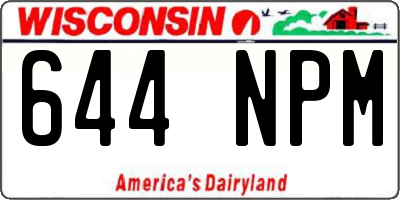 WI license plate 644NPM