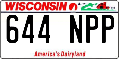WI license plate 644NPP