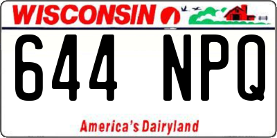WI license plate 644NPQ