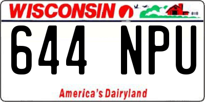 WI license plate 644NPU
