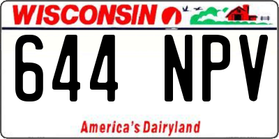 WI license plate 644NPV