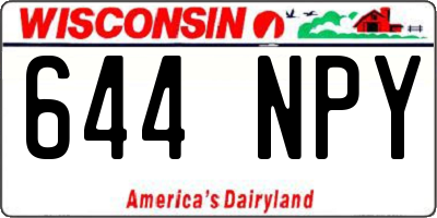WI license plate 644NPY