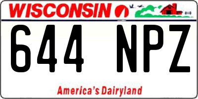 WI license plate 644NPZ