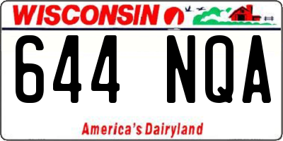 WI license plate 644NQA