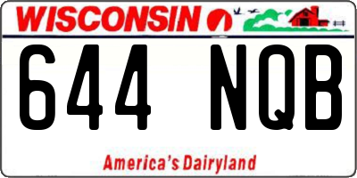 WI license plate 644NQB