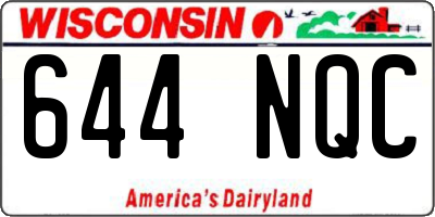 WI license plate 644NQC
