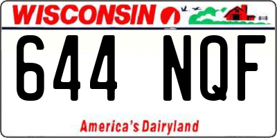 WI license plate 644NQF