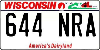 WI license plate 644NRA