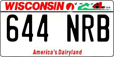 WI license plate 644NRB
