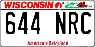 WI license plate 644NRC