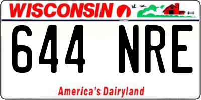 WI license plate 644NRE