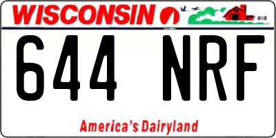 WI license plate 644NRF