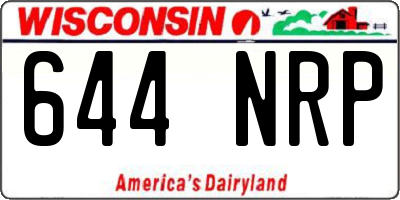 WI license plate 644NRP