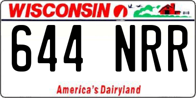 WI license plate 644NRR