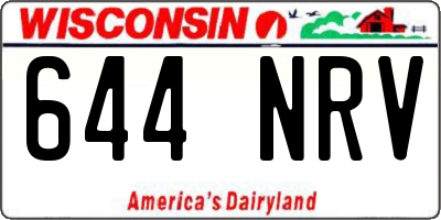 WI license plate 644NRV