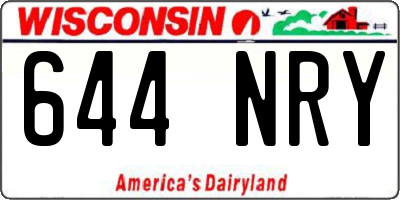 WI license plate 644NRY