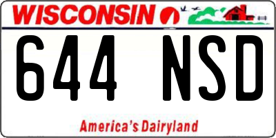 WI license plate 644NSD