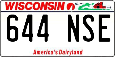 WI license plate 644NSE