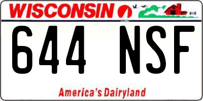 WI license plate 644NSF