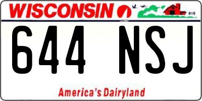 WI license plate 644NSJ