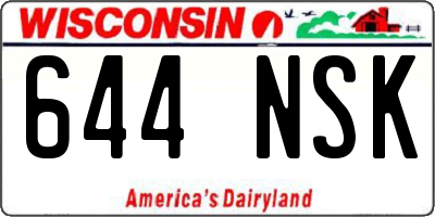 WI license plate 644NSK