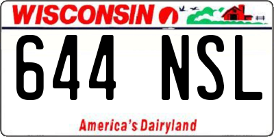 WI license plate 644NSL