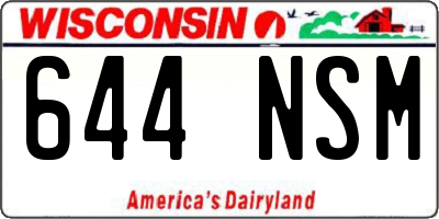 WI license plate 644NSM