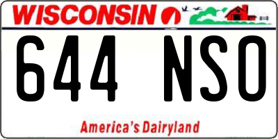 WI license plate 644NSO