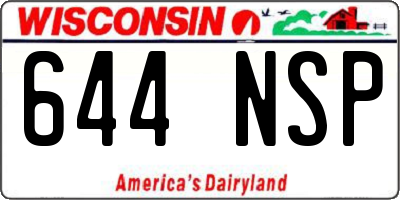 WI license plate 644NSP