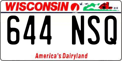 WI license plate 644NSQ