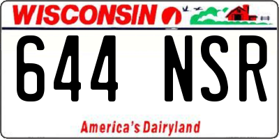 WI license plate 644NSR